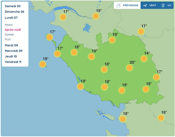 capture d'écran meteo france